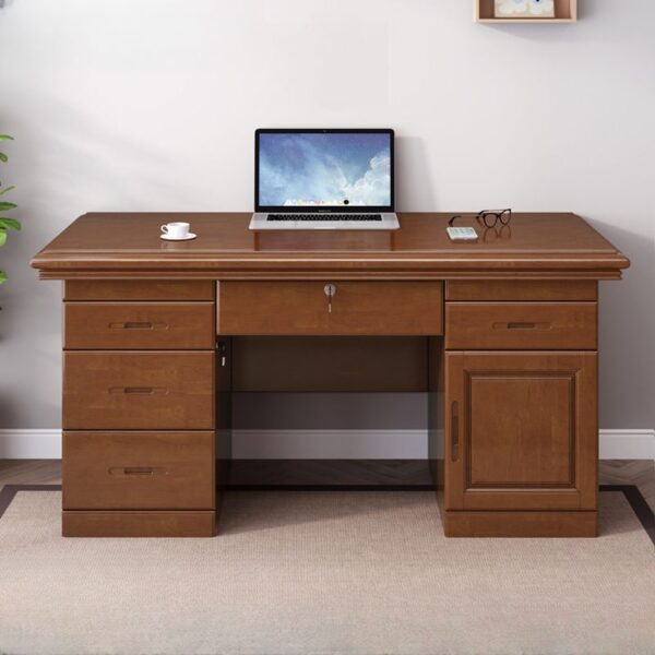 1.4-meter Executive Wooden Office Desk with spacious surface, durable wood finish, and stylish design for a professional workspace.