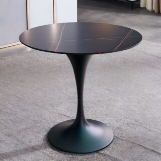 Round Marble Dining Home Office Table with a polished marble top and durable base, perfect for both dining and office environments.