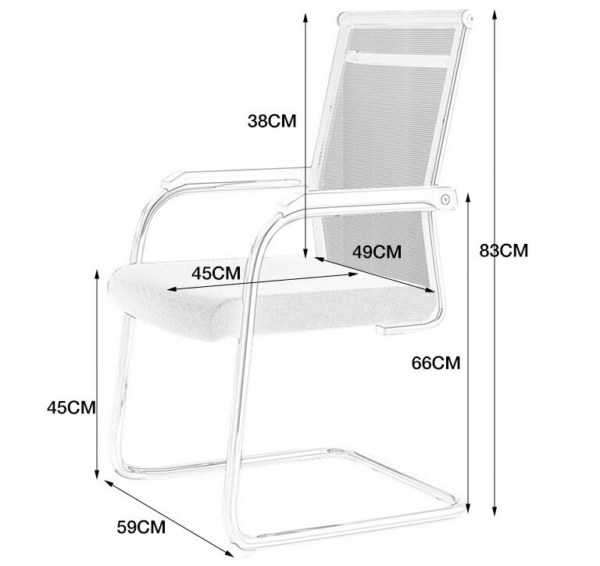 Office Mesh Guest Waiting Chair with a breathable mesh back, ergonomic design, and chrome frame, perfect for reception or waiting areas.