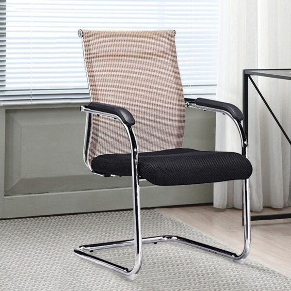 Simple Steel Frame Visitor Office Chair with a minimalist design, sturdy steel frame, and comfortable seat for professional office settings.