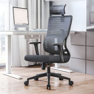 Office Orthopedic High Back Chair with ergonomic design, adjustable seat height, tilt mechanism, and armrests for enhanced comfort and support during long work hours.