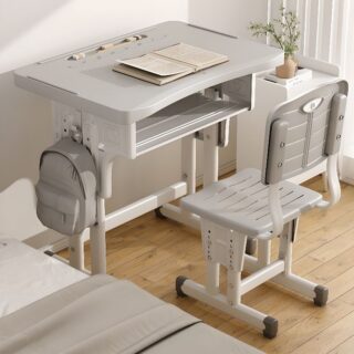 The Adjustable Manufactured Wood Children's Desk grows with your child, offering a durable, ergonomic design perfect for study and creative activities. Its sleek, modern style fits seamlessly into any room.