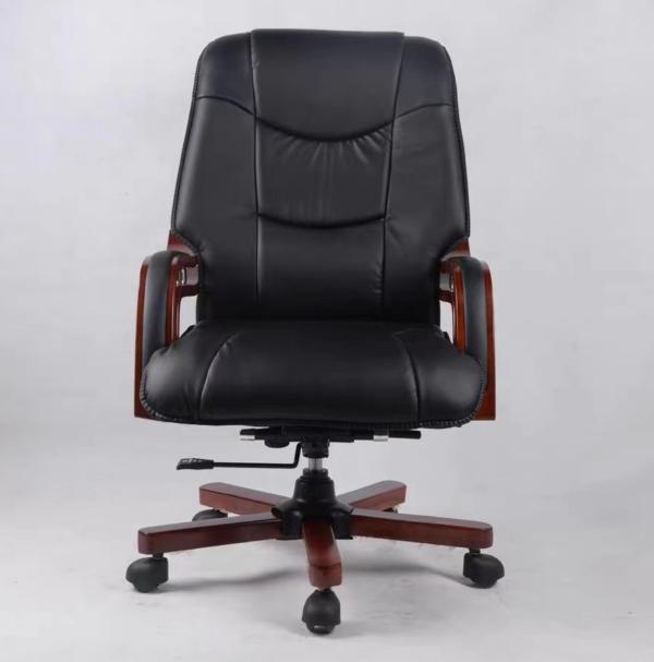 Executive Modern Leather Office Chair with ergonomic design, padded armrests, and adjustable features for comfort and support.