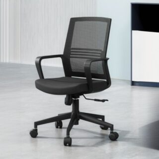 Simple Captain Mesh Office Chair with ergonomic design, adjustable height, and breathable mesh back for comfort and support in an office setting.