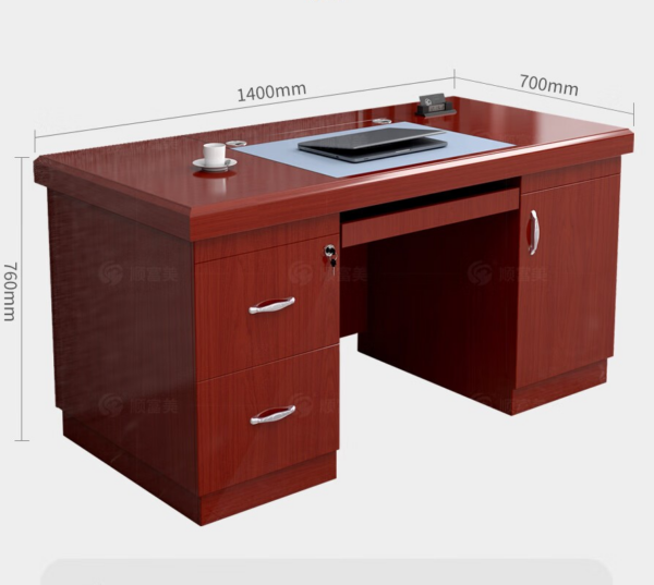 1.4 Meters Executive Boss Writing Desk with spacious surface, storage drawers, and elegant design, ideal for professional offices.