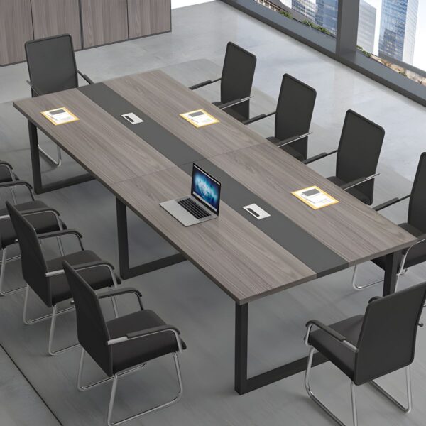 240cm Office Boardroom Table with a sleek design, spacious surface, and built-in cable management, perfect for professional meetings and office settings.