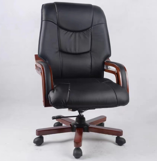 Executive Modern Leather Office Chair with ergonomic design, padded armrests, and adjustable features for comfort and support.