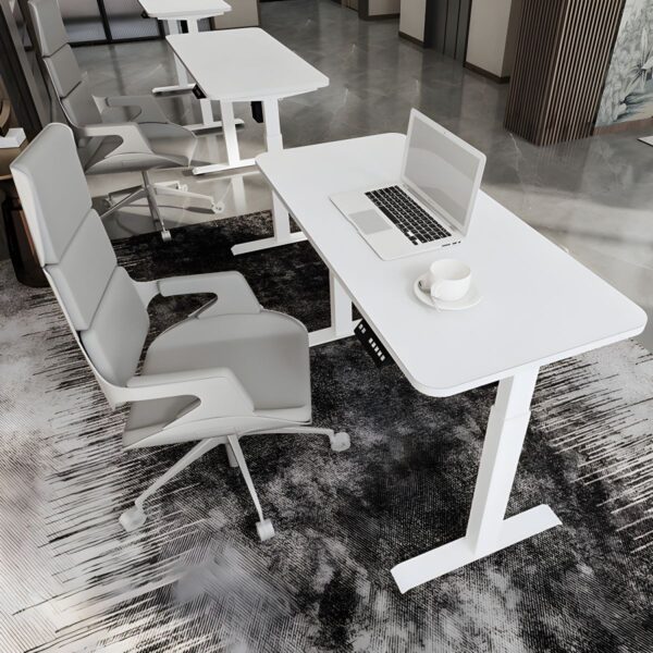 120cm office standing desk made from wood, featuring adjustable height for an ergonomic and versatile workspace.