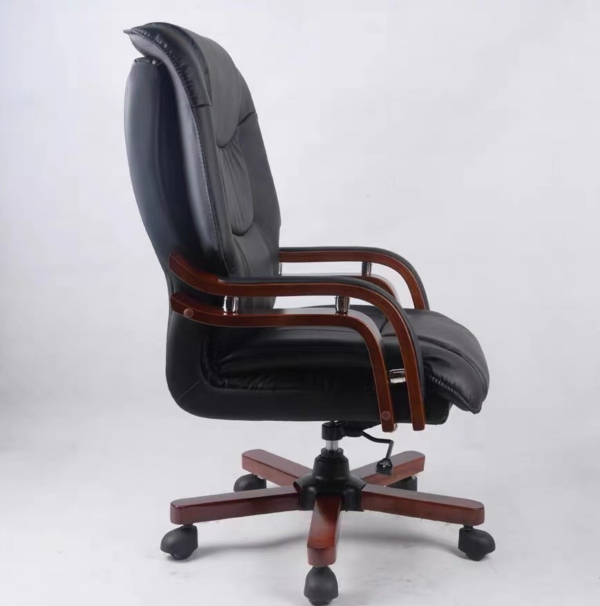 Executive Modern Leather Office Chair with ergonomic design, padded armrests, and adjustable features for comfort and support.