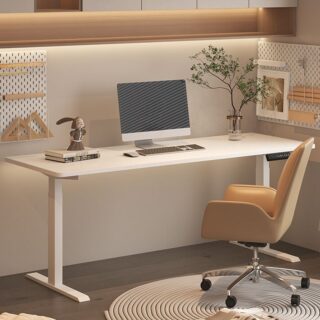 160cm electric adjustable office desk with memory presets, offering customizable height for sitting or standing positions.