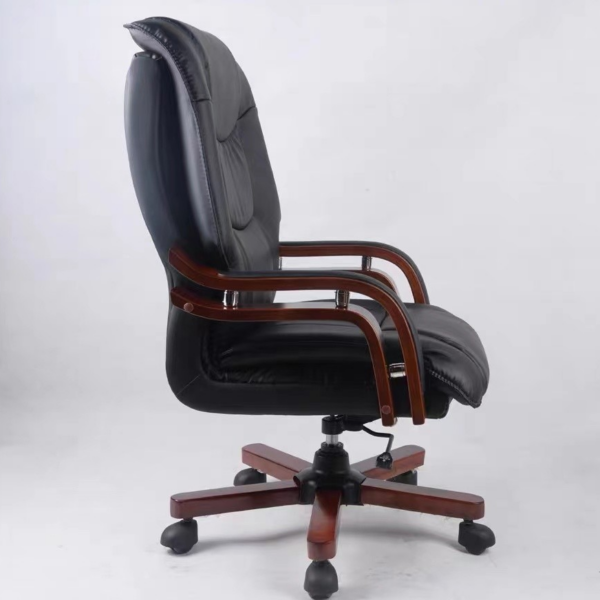 Executive Modern Leather Office Chair with ergonomic design, padded armrests, and adjustable features for comfort and support.