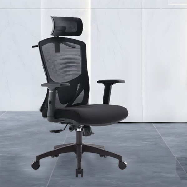 Office Ergonomic Mesh Chair with adjustable features, breathable mesh back, and smooth-rolling casters for comfortable and supportive seating.