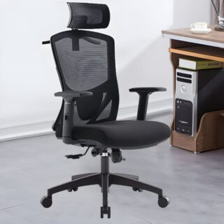 Office Ergonomic Mesh Chair with adjustable features, breathable mesh back, and smooth-rolling casters for comfortable and supportive seating.