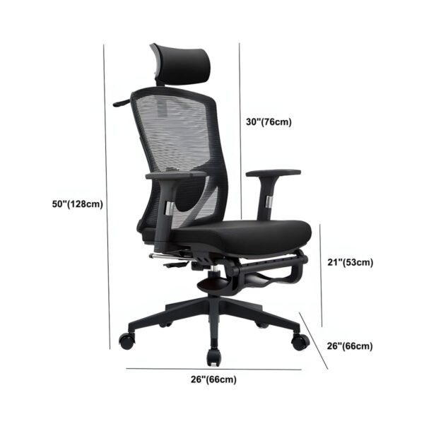 Office Ergonomic Mesh Chair with adjustable features, breathable mesh back, and smooth-rolling casters for comfortable and supportive seating.