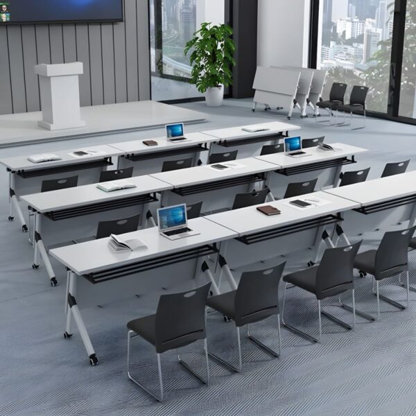 120cm Office Foldable Table with modern design and foldable trestle base, perfect for work, meetings, or events.