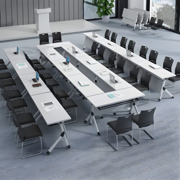 120cm Office Foldable Table with modern design and foldable trestle base, perfect for work, meetings, or events.