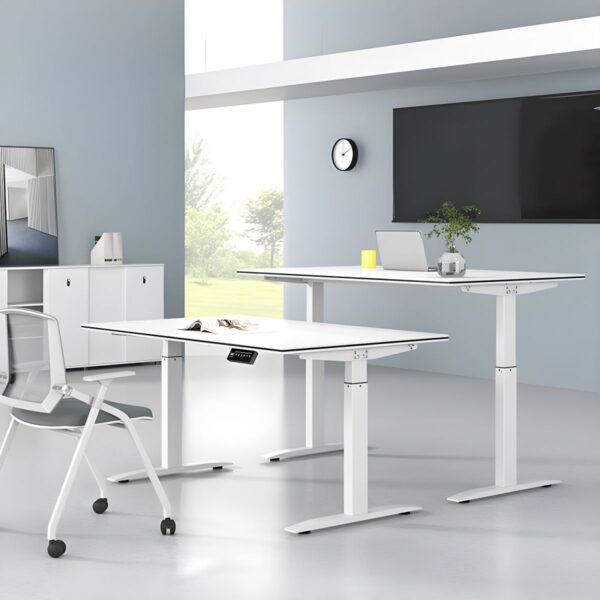 120cm Office Electric Standing Desk with adjustable height and modern design, perfect for promoting comfort and productivity in the workspace.