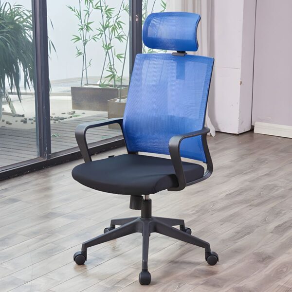 Office Mesh Ergonomic Chair with breathable mesh back, adjustable height, and ergonomic lumbar support in a modern office setting.