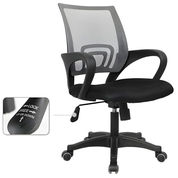 Office Swivel Clerical Chair with ergonomic design, adjustable height, and smooth-rolling casters for comfort and mobility.