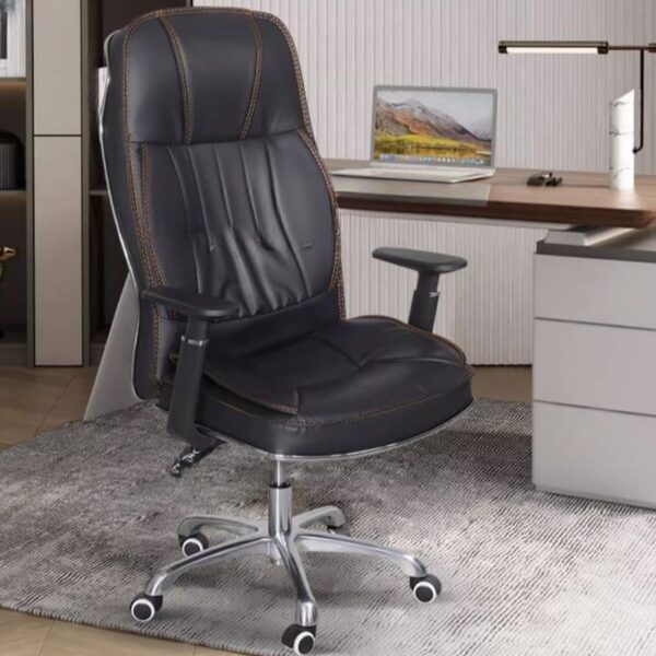 Office Leather Generic Chair with ergonomic design, adjustable height, smooth-rolling casters, and leather upholstery for comfort and style.