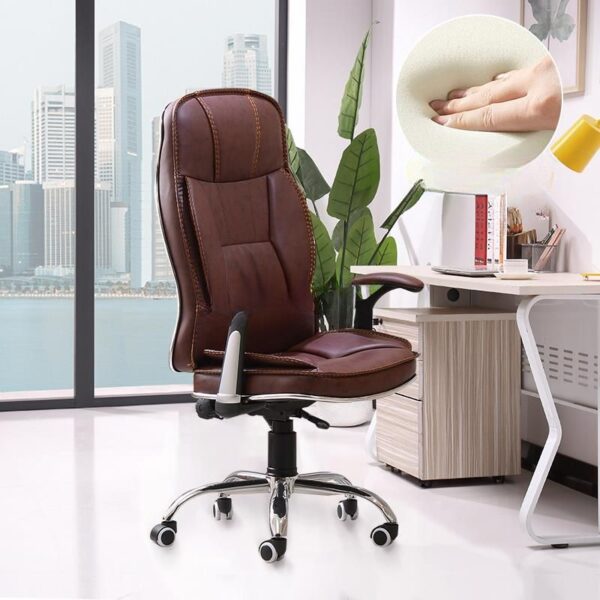 Office Leather Generic Chair with ergonomic design, adjustable height, smooth-rolling casters, and leather upholstery for comfort and style.