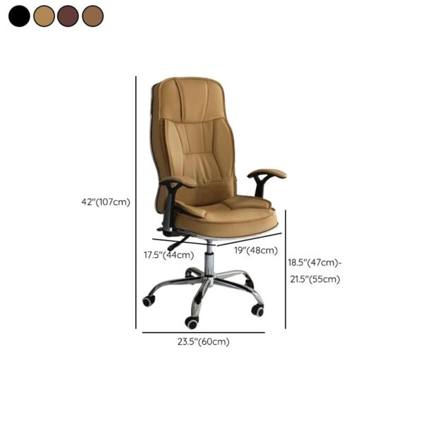 Office Leather Generic Chair with ergonomic design, adjustable height, smooth-rolling casters, and leather upholstery for comfort and style.