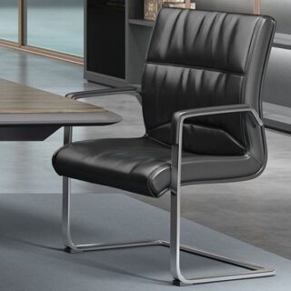 Office Conference Leather Chair with high-quality leather upholstery, adjustable height, padded armrests, and smooth swivel functionality, ideal for conference rooms and office spaces.