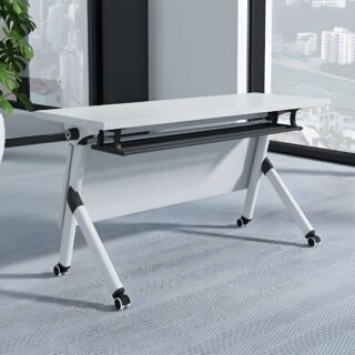 120cm Office Foldable Table with modern design and foldable trestle base, perfect for work, meetings, or events.