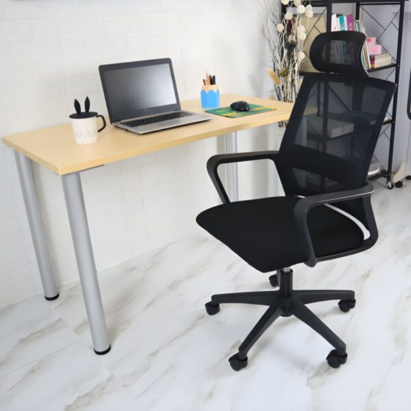 Office Mesh Ergonomic Chair with breathable mesh back, adjustable height, and ergonomic lumbar support in a modern office setting.