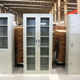 2-Door Glass Front Storage Cabinet