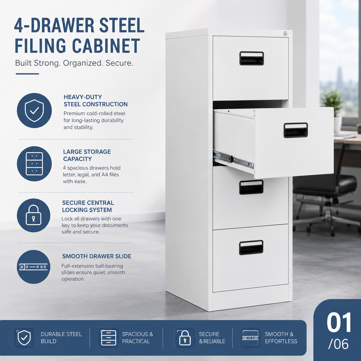 4-drawer filing cabinet, filing cabinet, 4 drawer filing cabinet, office filing cabinet, file storage cabinet, document filing cabinet, vertical filing cabinet, lockable filing cabinet, metal filing cabinet, steel filing cabinet, wooden filing cabinet, office storage cabinet, document storage cabinet, file organizer cabinet, office organization furniture, secure filing cabinet, lock and key filing cabinet, anti tilt filing cabinet, commercial filing cabinet, corporate filing cabinet, business storage cabinet, workplace filing solution, office furniture cabinet, archive filing cabinet, records storage cabinet, document management cabinet, professional filing cabinet, executive filing cabinet, premium filing cabinet, modern filing cabinet, contemporary filing cabinet, minimalist filing cabinet, durable filing cabinet, heavy duty filing cabinet, high quality filing cabinet, office drawer cabinet, filing drawer unit, office file organizer, storage drawer cabinet, 4 drawer storage cabinet, A4 filing cabinet, letter size filing cabinet, legal size filing cabinet, office archive cabinet, document organizer furniture, office paperwork storage, file management system, workplace organization cabinet, office workstation storage, under desk filing cabinet, side filing cabinet, freestanding filing cabinet, floor standing filing cabinet, compact filing cabinet, space saving filing cabinet, large capacity filing cabinet, high capacity file storage, office supply cabinet, stationery storage cabinet, reinforced filing cabinet, powder coated steel cabinet, scratch resistant filing cabinet, moisture resistant cabinet, secure document storage, office records cabinet, file retention cabinet, archive storage furniture, office filing system cabinet, professional office storage solution, corporate document cabinet, business records storage, office administration cabinet, office file drawer cabinet, smooth glide filing drawers, full extension drawer cabinet, organized workspace cabinet, office document organizer, office filing furniture, premium office storage cabinet, commercial grade filing cabinet, robust filing cabinet, office storage solution, executive office storage furniture, modern workspace filing cabinet, office furniture filing system, workplace productivity cabinet, office document filing system, durable office drawer storage, office records management cabinet, secure office filing system, professional storage furniture, efficient document storage cabinet, office organization solution, high performance filing cabinet, office file storage unit, lockable document cabinet, office filing drawers with lock, corporate office storage system, office archive filing solution, premium document organizer cabinet, workplace file management furniture, office cabinet with filing drawers, sleek filing cabinet, stylish office storage cabinet, contemporary office filing solution, business office organization cabinet, document filing storage unit, professional archive cabinet, office filing cabinet with drawers, high durability filing cabinet, office records organizer cabinet, modern business storage furniture, secure workplace filing cabinet, premium office filing solution, office filing cabinet for documents, durable file storage furniture, organized office document cabinet, office filing cabinet with lockable drawers, corporate filing storage solution, office administration storage cabinet, professional document management furniture, commercial office filing cabinet, office filing system furniture, efficient workplace storage cabinet, modern office archive storage, premium filing cabinet furniture, office document organization solution, secure business records cabinet, heavy duty office filing cabinet, functional office filing storage, workplace archive management cabinet, office file organization furniture, high quality office filing system, office filing cabinet for professional use, business document storage cabinet, office filing furniture collection, durable office archive cabinet, premium workplace filing solution, organized file storage furniture, office records filing cabinet, secure office document storage, modern office filing cabinet design, professional file management cabinet, office filing cabinet with smooth drawers, corporate office organization furniture, office storage and filing solution, premium filing cabinet for offices, workplace filing system cabinet, office document archive storage, efficient office file cabinet, robust document filing solution, office filing cabinet with spacious storage, high performance office filing furniture, professional office archive solution, office filing cabinet built for durability, modern filing storage cabinet for workplaces, corporate document organization cabinet, executive office filing cabinet solution, office filing cabinet with secure locking system, premium office document storage furniture,